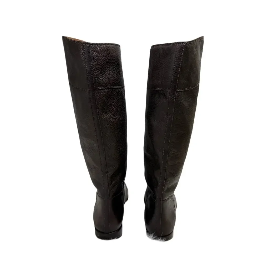 Vero Cuoio Riding Leather Dark Brown Boots Womens |US 8.5